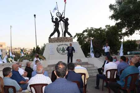 احتفال رمزي أمام نصب شهداء جسر الباشا لمناسبة ذكرى تحريرها